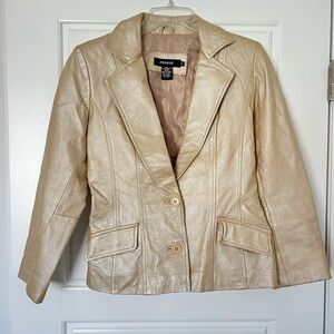 𝅺prague Women’s‎ Pearl Leather Jacket Size Small